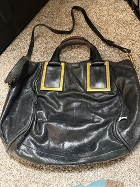 Chloé‎ Black Leather Tote with Gold Hardware AS IS PROJECT